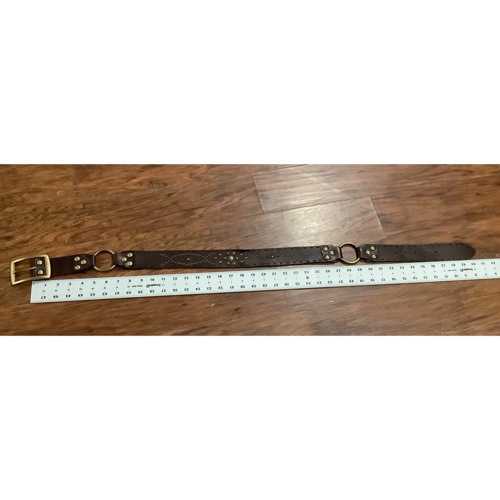 Linea Pelle Womens Brown Leather Belt Size Medium Wide Vintage
